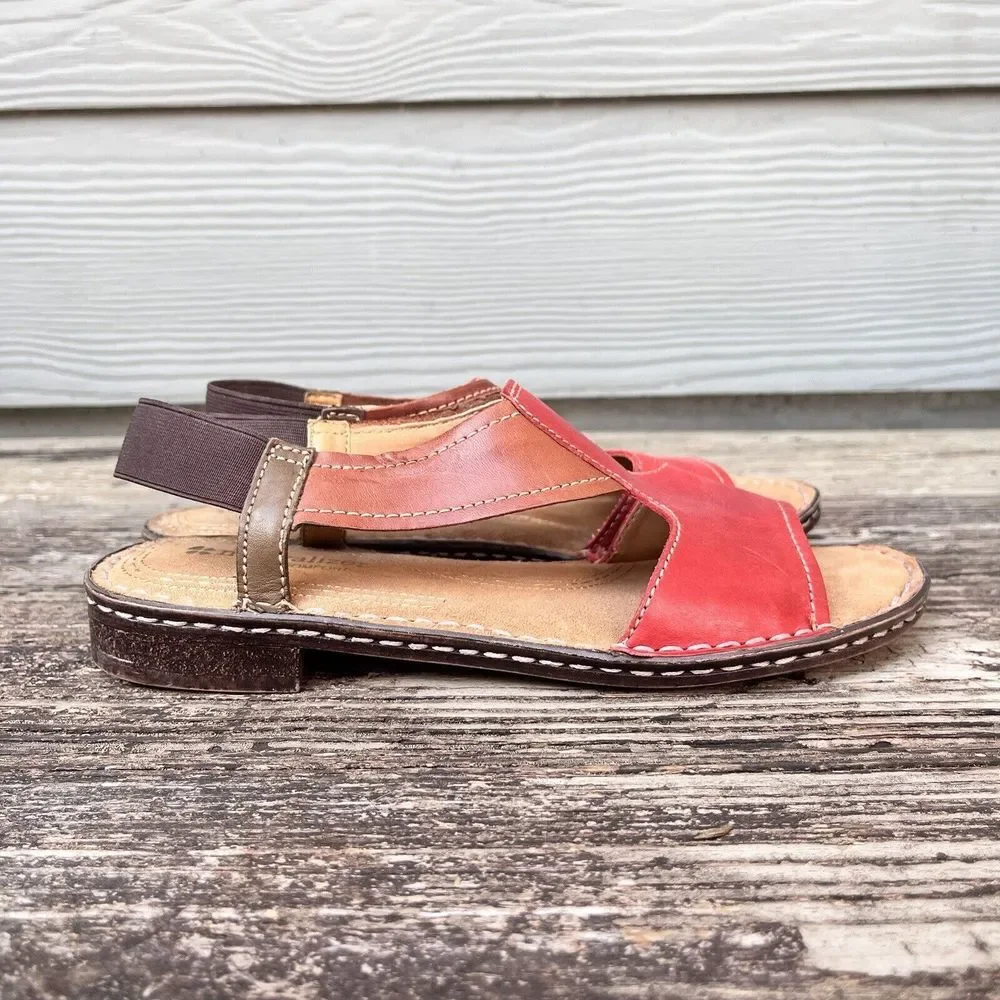 Naturalizer Slingback Sandals Womens 8.5 Red Brown N5 Comfort Leather